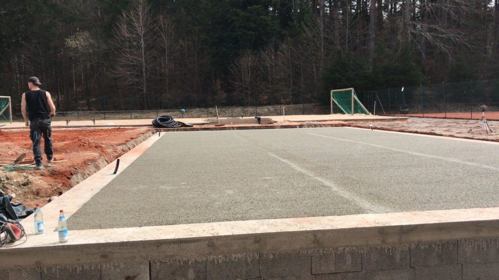 Das Fundament beim Padel Court